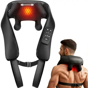 Upgrade Neck Massager with Heat – Cordless 6D Shoulder Massager with Adjustable Width, 6 Nodes, Fits Broader Bodies, for Neck, Back, Traps – Gift for Men & Women – MASGRE summerwins