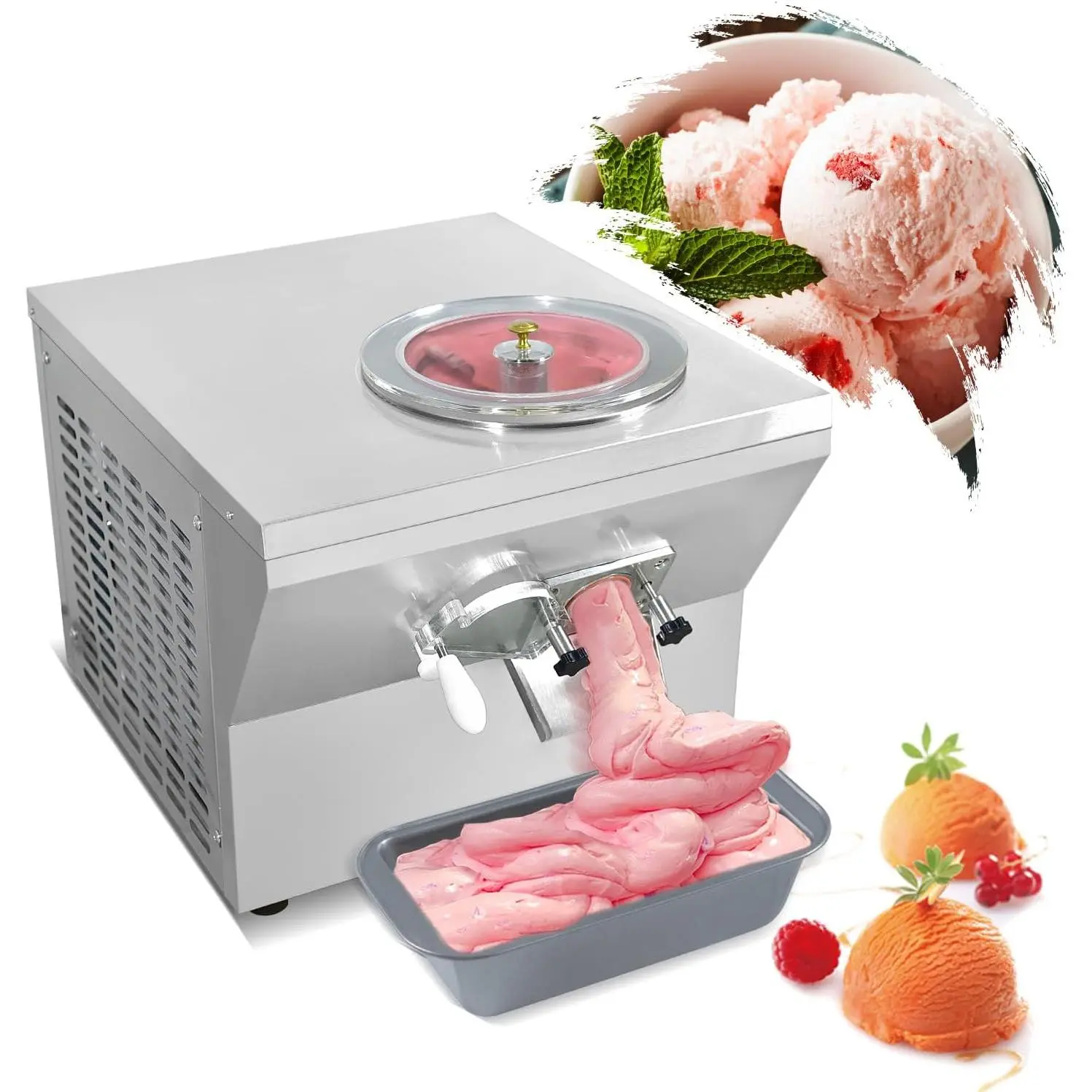 Kolice Commercial ETL Certified Countertop Hard Ice Cream Machine, 5.5 Gallon/Hour, Italian Water Ice & Fresh Fruit Snack Machine for Restaurants, Cafes, Food Trucks, and Bakeries