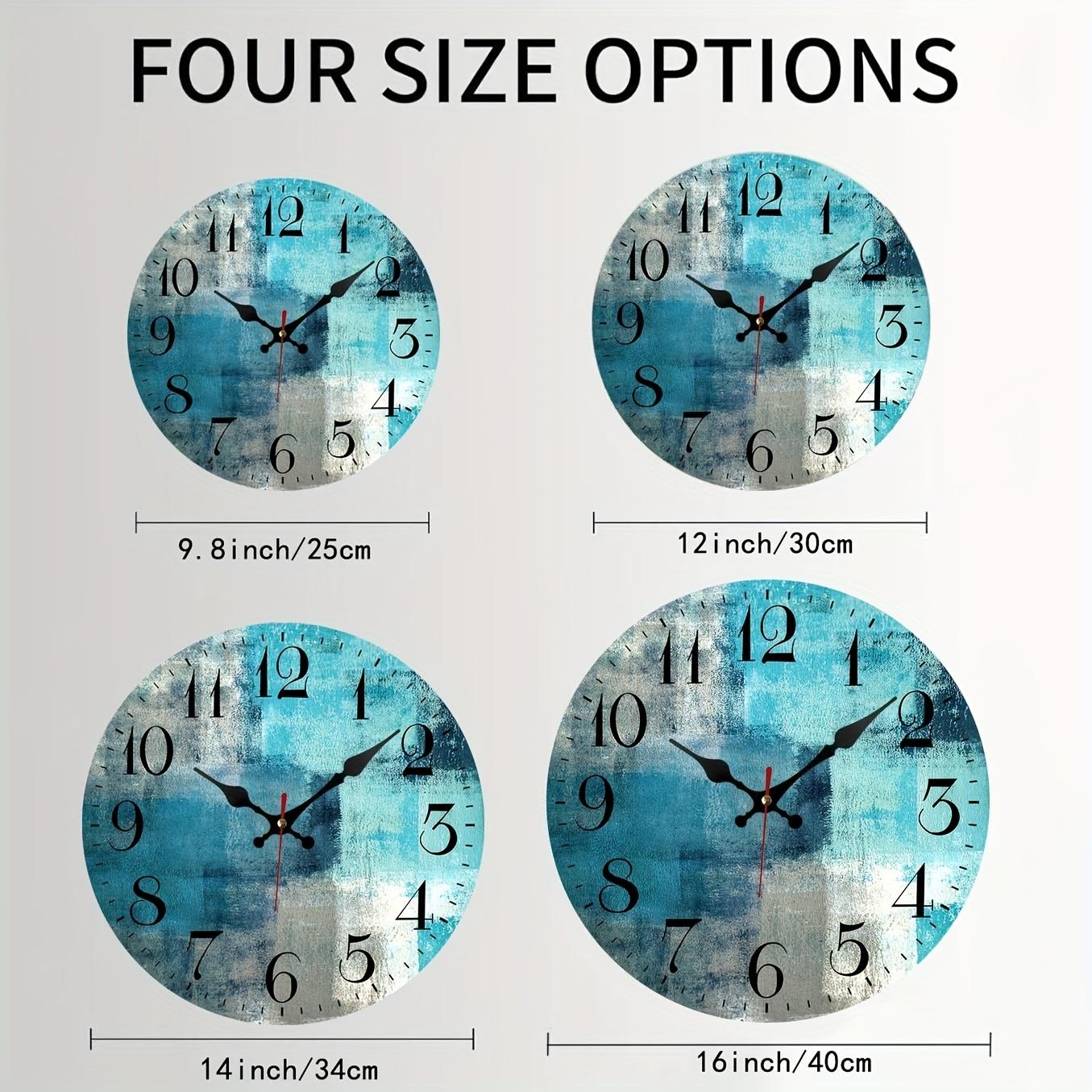 A Round 10 Inch Blue-Gray Clock That Is Silent And Non-Ticking, Powered by Batteries, Suitable for Decorating Living Rooms, Bedrooms, Bathrooms, Schools, Offices, And Studies