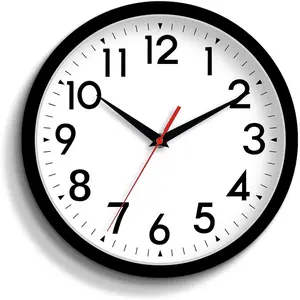 14 Inch Large Battery Operated Silent Non Ticking Analog Wall Clock Decorative for Living Room Office Kitchen Outdoor Classroom Bedroom Bathroom School(Black)