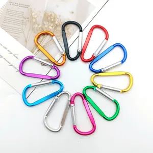 D-type non-locking carabiner, 11-pound load-bearing spring clip, suitable for keys, backpacks, camping, hiking, and home organization