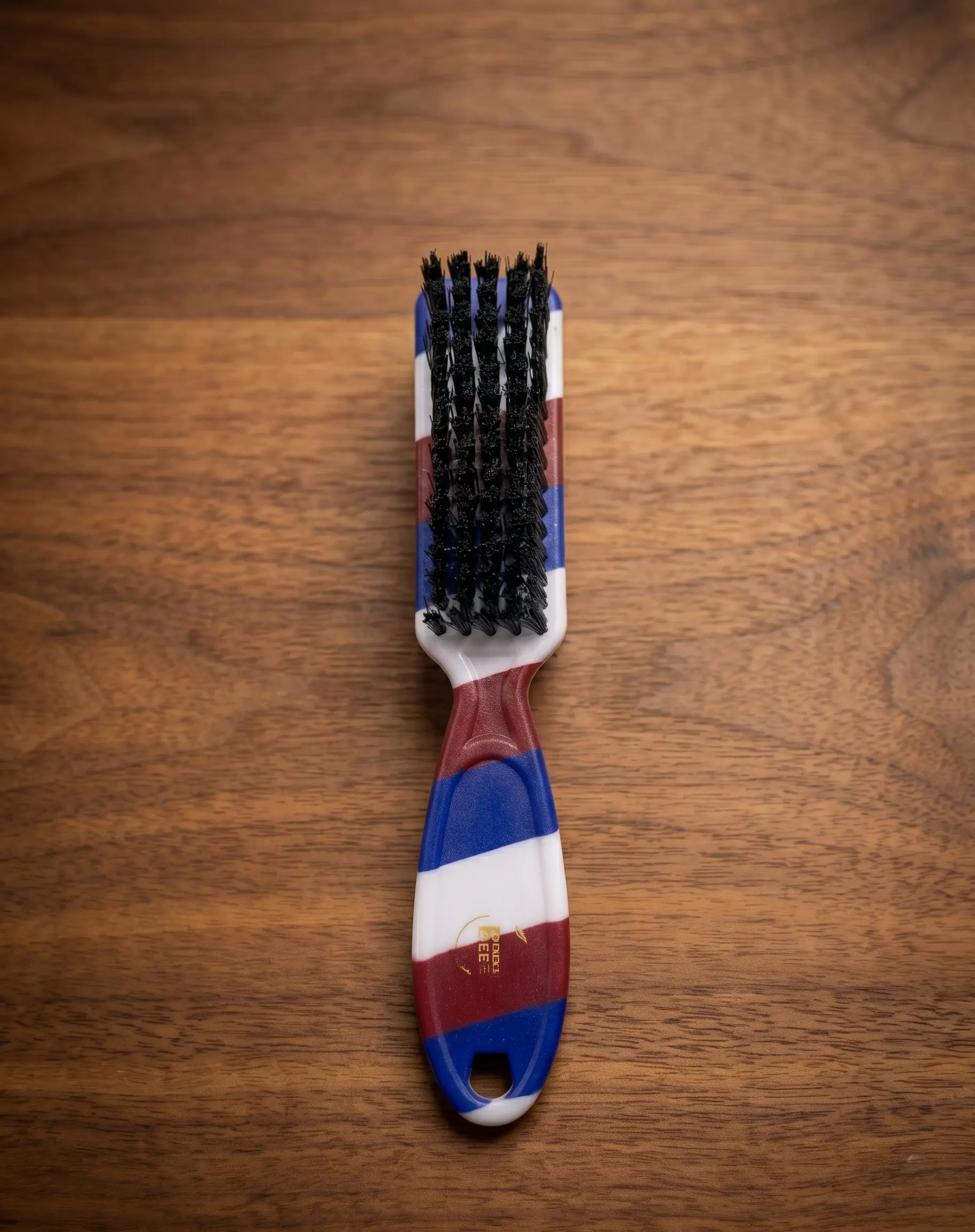 Professional Barber Fade Brush – Soft Bristle Neck Duster & Clipper Cleaning Brush (Barber Pole Design)
