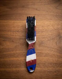 Professional Barber Fade Brush – Soft Bristle Neck Duster & Clipper Cleaning Brush (Barber Pole Design)