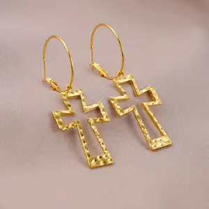 1 Pair Vintage Trendy Dangle Earrings,Women's Street Trend Cross Design Dangle Earrings, Chic Gorgeous Jewelry As Gift for Girlfriend
