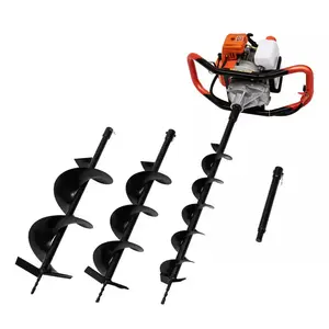 52 Cc Gasoline Engine Single-Cylinder 2-Stroke Post Hole Digger with 4 In./6 In./8 In. Bits