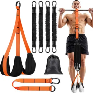 Pull Up Assistance Bands 65-260lbs, 4 Duty Pull Up Resistance Bands with Feet/Knee Rest for Pull Up Bar, Body Strength Training, Home Gym Fitness