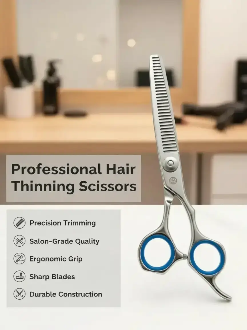 SnipZen 6.5" Professional Thinning Shears - Japanese J2 Stainless Steel Hair Texturizing Scissors with Ergonomic Handle for Barbers, Stylists & Cosmetology Students - Premium Gift Box