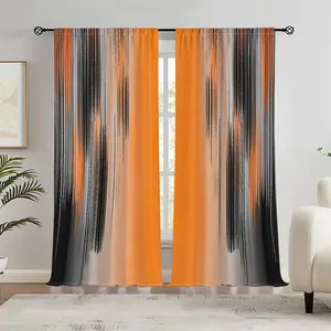 Abstract Print Curtain, Modern Art Gradient Style Window Decoration, Pole Pocket Curtain for Home Living Room Bedroom Balcony Kitchen Study Room