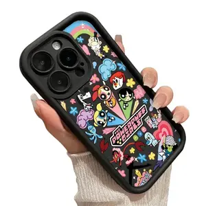 Power girl Phone Case for iPhone 17 16 15 14 13 12 Pro Max Plus S23 S24 Ultra Shockproof TPU Cover Aesthetic Black Magnetic Reindeer Christmas Delight Tree Frameless Case