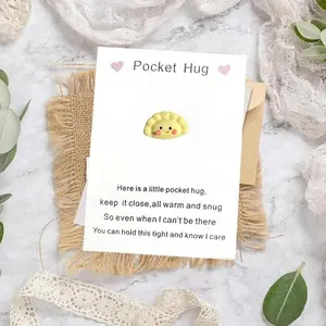 1-100pcs Resin Dumpling Jiaozi Potsticker Gift Cards, Funny Positive Kindness Cards for Classroom and Garden Decor, Unique Classroom Gifts
