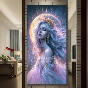 5D Diamond Arts Colorful Painting Kit, Moon Tears Star Mosaic Painting, DIY Decorative Art Picture for Beginner