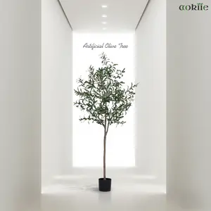 6FT Realistic Artificial Olive Tree with Fruits and branches for Indoor/Outdoor Decoration Fake Plant Fake Potted Tree Decorative Ornaments