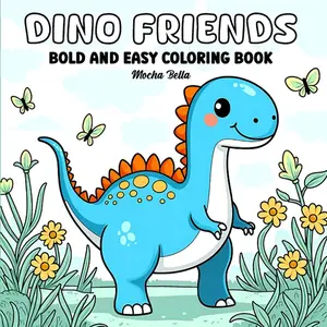 Dino Friends: Coloring Book for Adults and Kids, Bold and Easy, Simple and Cute Dinosaur Designs for Relaxation (Bold & Easy Coloring)
