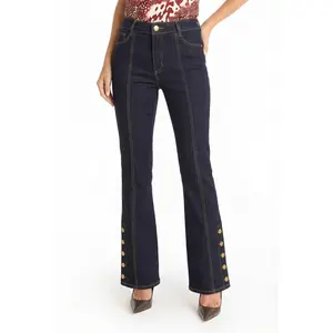 Veronica Button Jean - Indigo