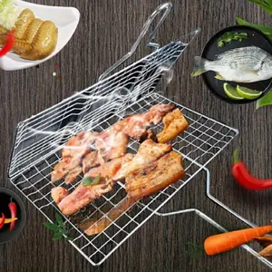 Home Foldable BBQ Grill Net, Portable Fish Grilling, Multi-Purpose Barbecue Cage, Durable & Easy-To-Clean Design