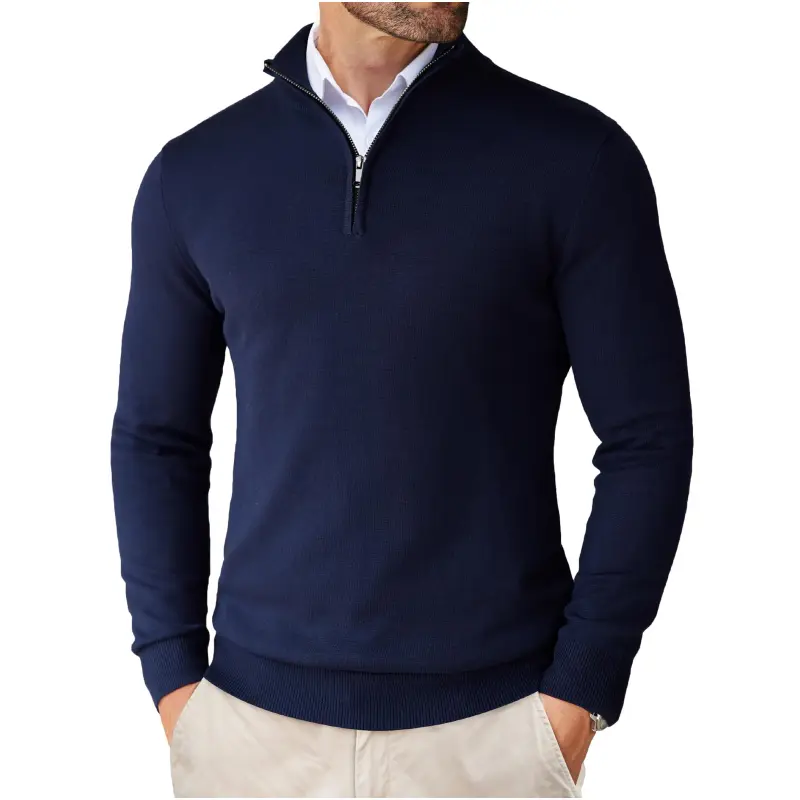 COOFANDY Fall Outfits Thin Men's Quarter Zip Up Sweaters Slim Fit Lightweight Mock Neck Pullover Casual Polo Sweaters Classic Cotton Long Sleeve Menswear Shirt Classy Shirt Classy Collar Knitwear Outfit