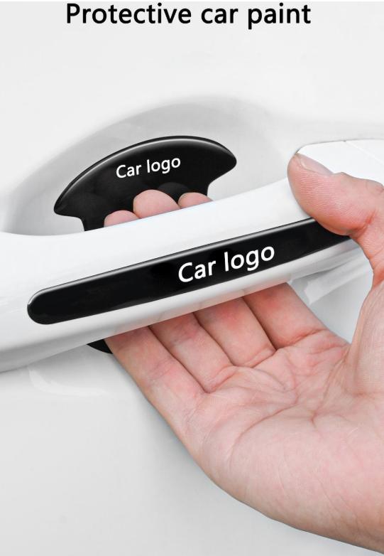 8-piece set for Chevrolet car door handle bowls—bumper protection stickers, scratch-resistant; automotive accessories/decals; universal vehicle/truck door handle bowl protective stickers; bumper and scratch protection strip decals/stickers.