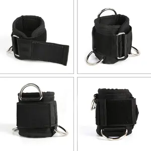 Kickback Ankle Straps Padded Ankle Strap for Cable Machine,Strong Hook and Loop,Reinforced 3 D-Ring, Adjustable Comfort fit Neoprene - Premium Ankle Cuffs to Enhance Abs, Glute & Leg Workouts posture