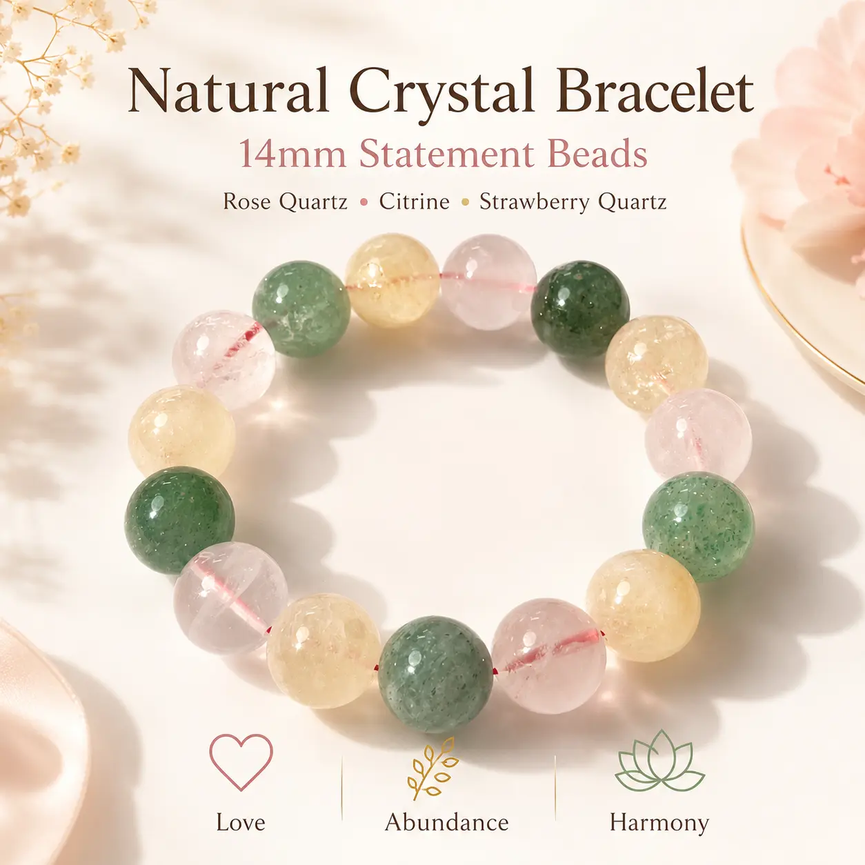 Natural Strawberry Crystal Powder DIY Bracelet