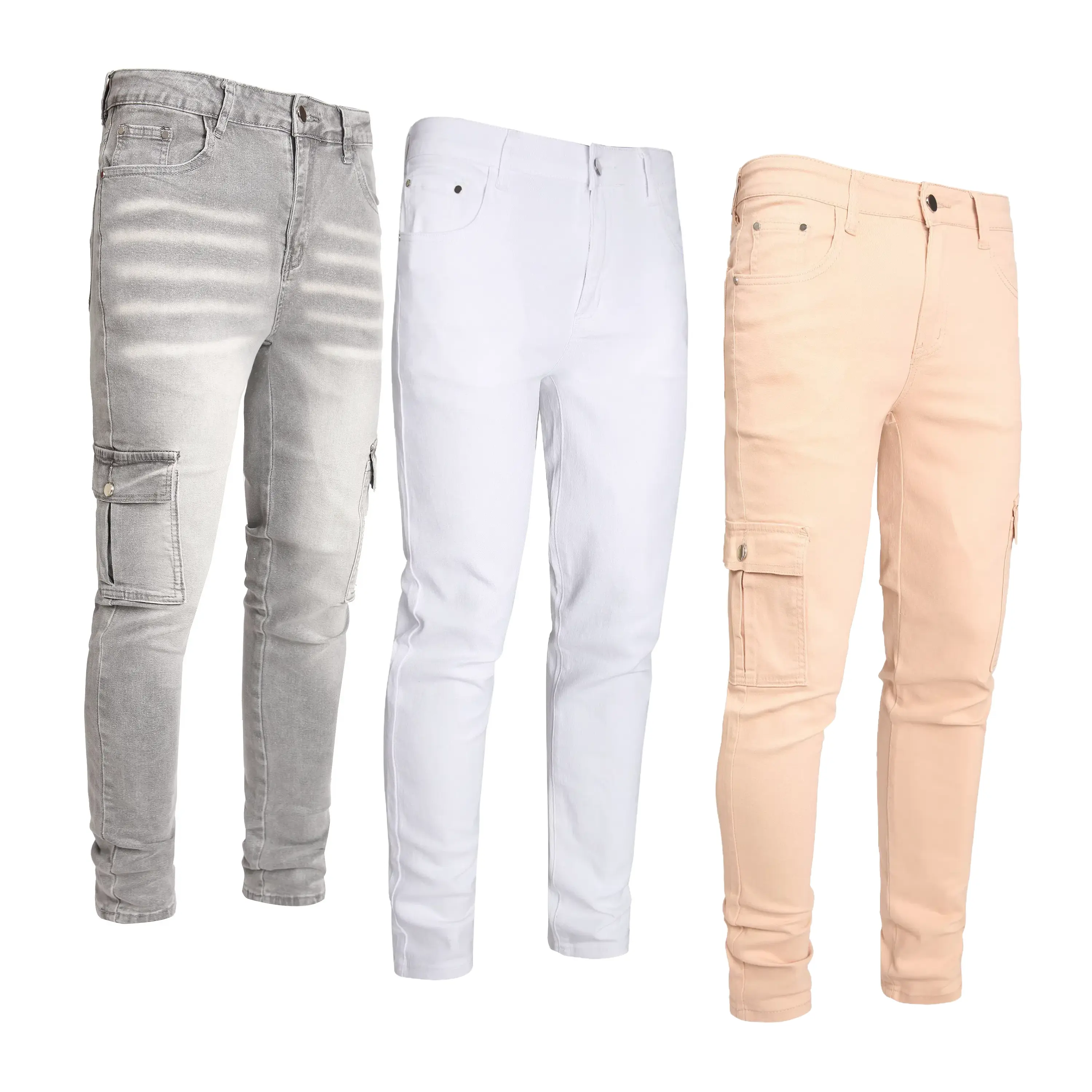 (3 Pack)White-Khaki-Grey