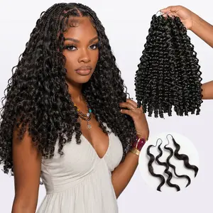 [New Arrival]LUVME Readitress™ Pre-Separated Feather Crochet Human Hair Extensions Deep Wave / Kinky Straight / Silky Straight Protective Style Miracle Knots 1 Set For Full Head Beginner Friendly Lightweight