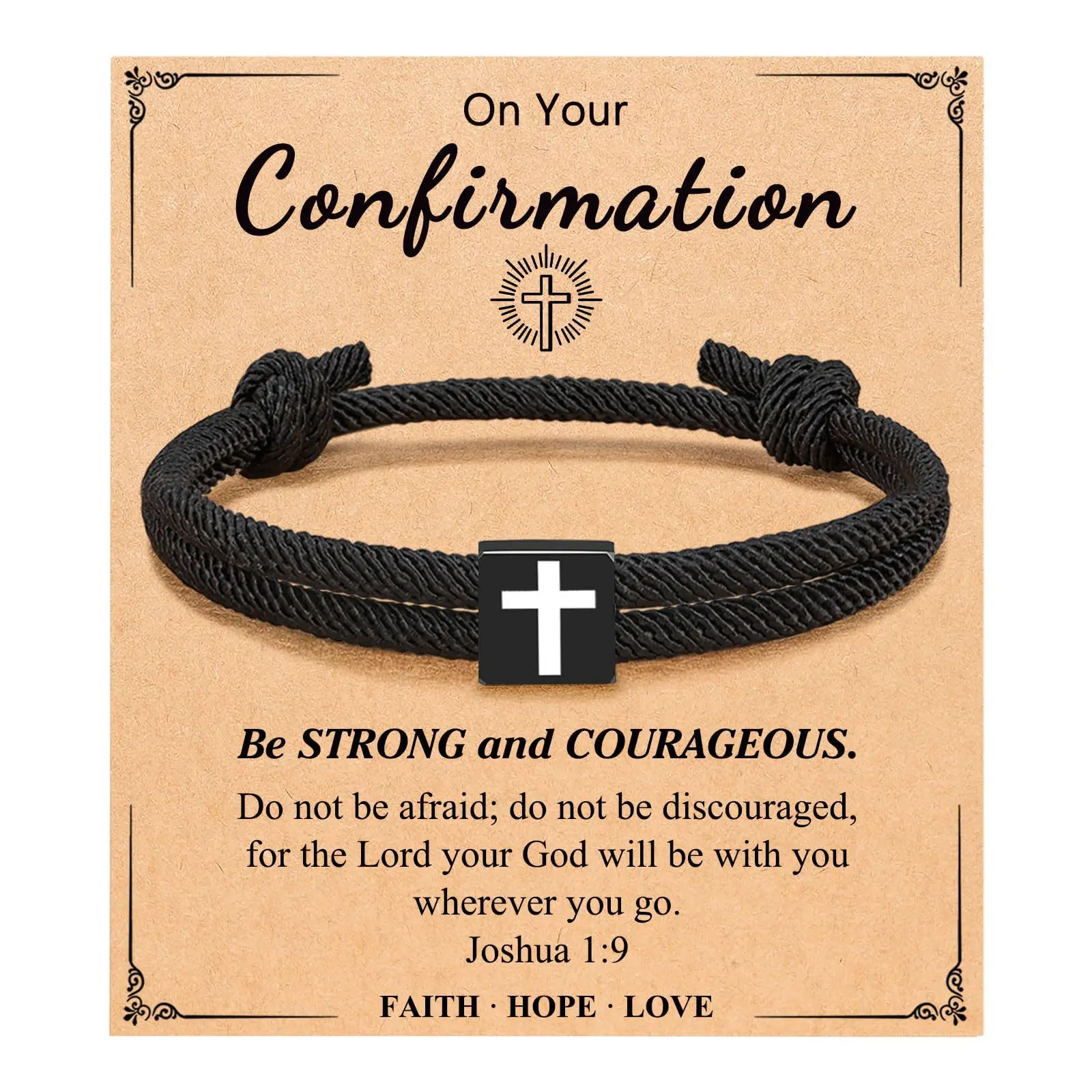 Black Milan rope bracelet+On Your card