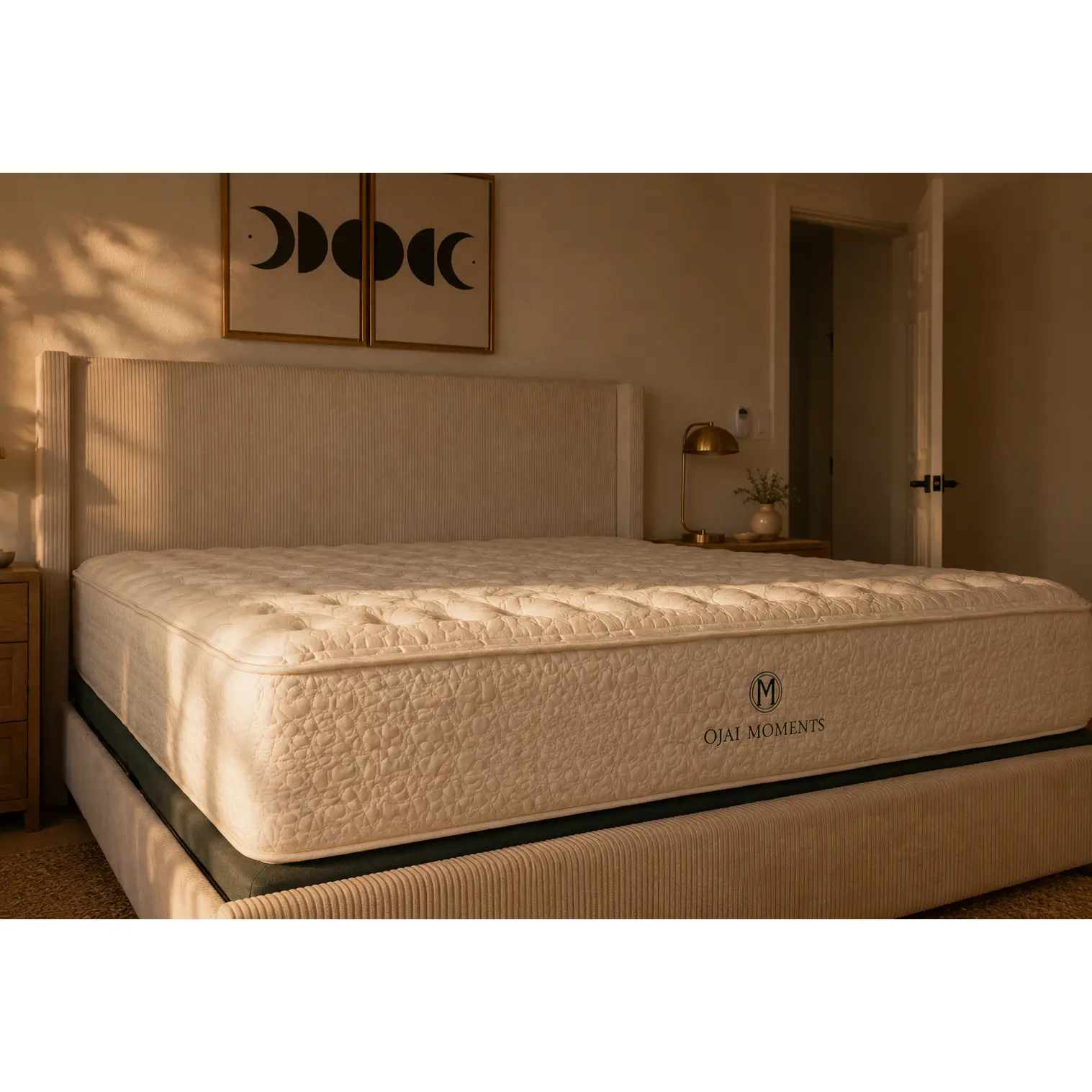 Ojai Moments 13" Thick Cooling Gel & Coil-Wrapped Foam Mattress - Textured Top, Ergonomic Design, Back Pain Relief - Multi-Size (Twin, Full, Queen, King, California King) - Box Foundation Options (Queen Included)