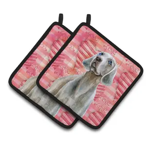 Carolines Treasures  Weimaraner Love Pair of Pot Holders