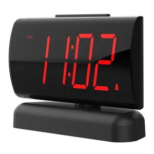 Digital Alarm Clock Large Display with Rotating Base 2-Level Brightness Adjustable Dual Alarm Sound Levels - Design Decor Lightweight - GING YHAU