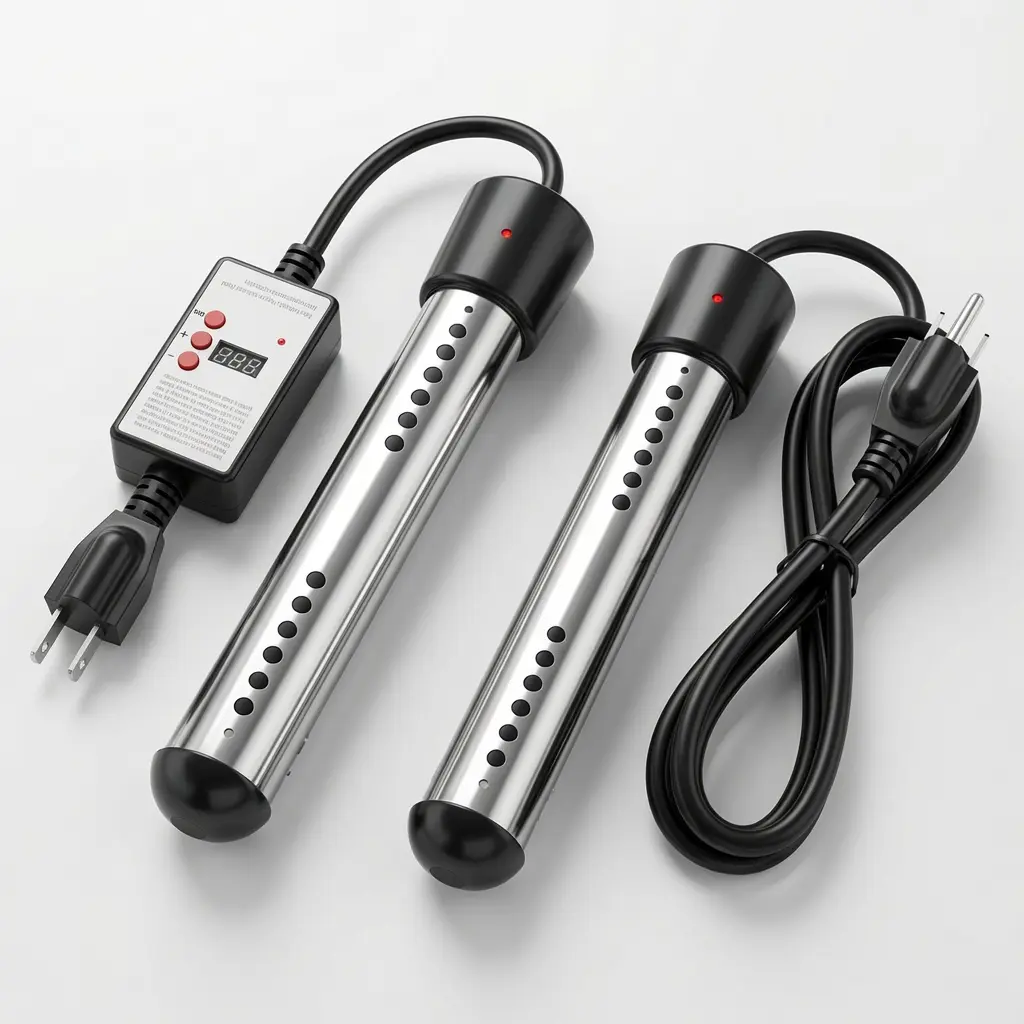 2000W Instant Immersion Water Heater, Stainless Steel Electric Heating Rod with 75°C Auto Shut-Off, Pure Copper & Magnesium Oxide Core Portable 110V Heater with Anti-Scald Guard for Tubs, Buckets