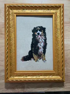 Australian Shepherd (Aussie) dog Machine Embroidered and Framed!  Unique Canine Charm Tabletop Decor for Home or Office! Other Designs and Breeds Available!