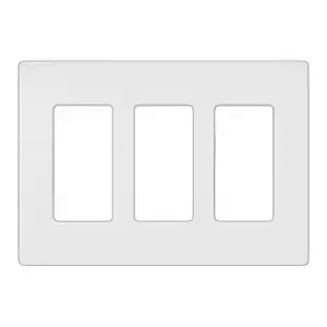 Lutron Claro 3-Gang Wallplate, Designer Style, Gloss Finish
