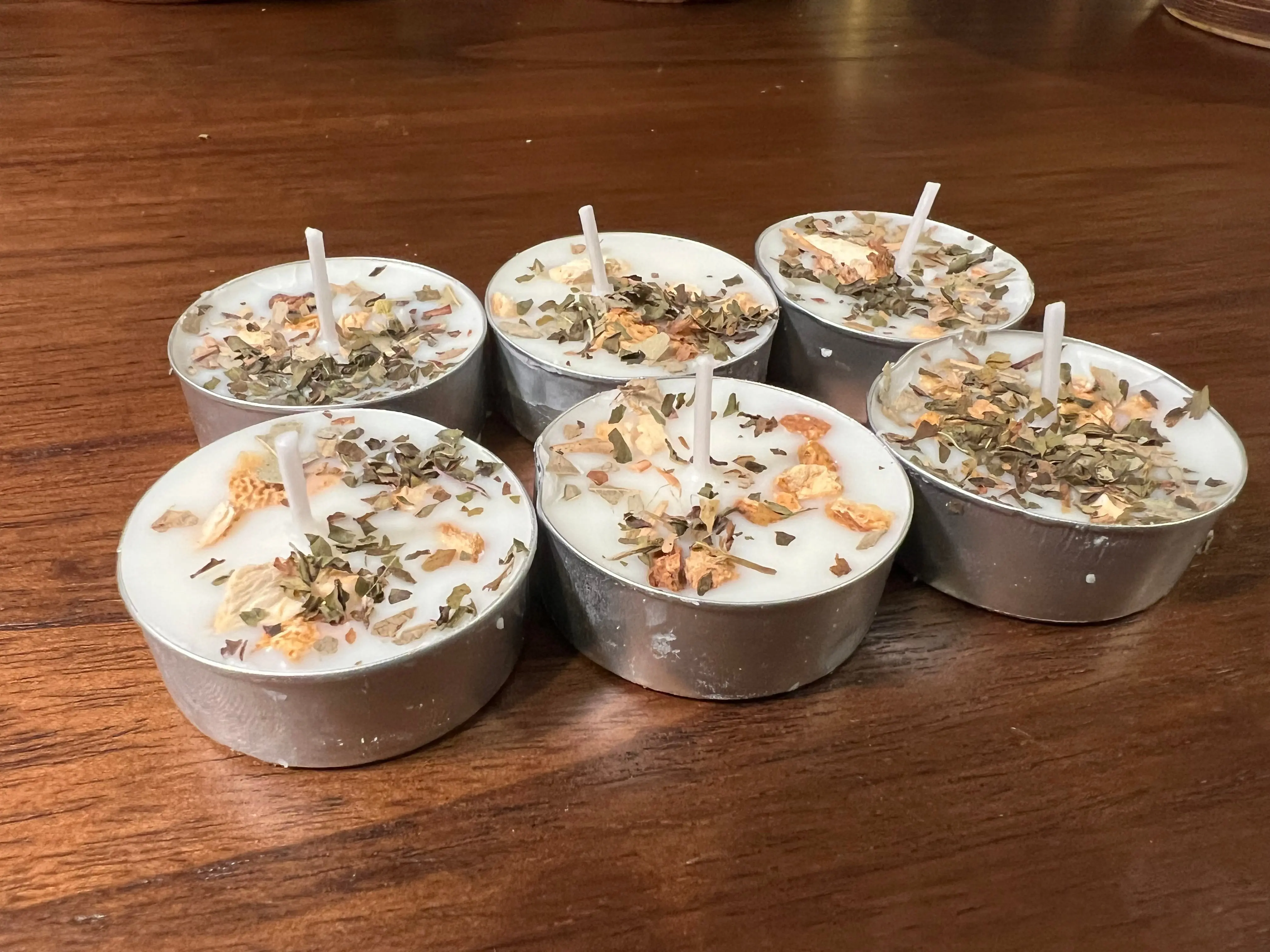 Herbal Tea Light Candles - Lemon, Mint, Eucalyptus - 6 pack