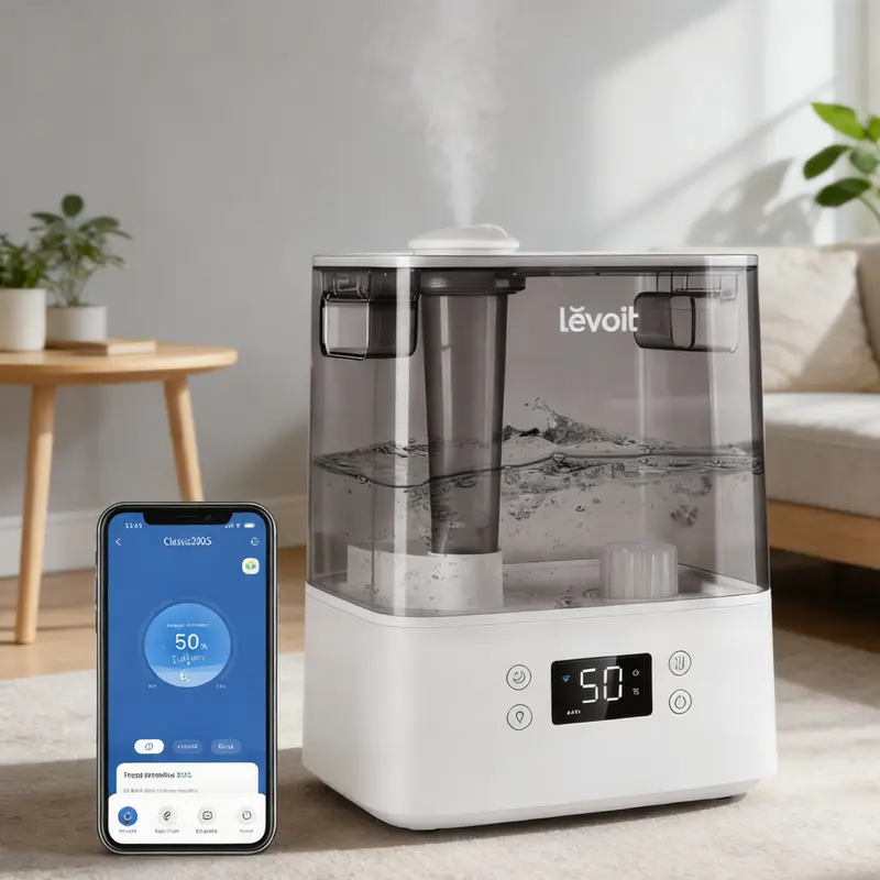 [live]LEVOIT Classic300s Top Fill Smart Humidifiers for Bedroom, (6L) Cool Mist Top Fill Essential Oil Diffuser for Baby & Plants, Quiet Sleep Mode,Gift