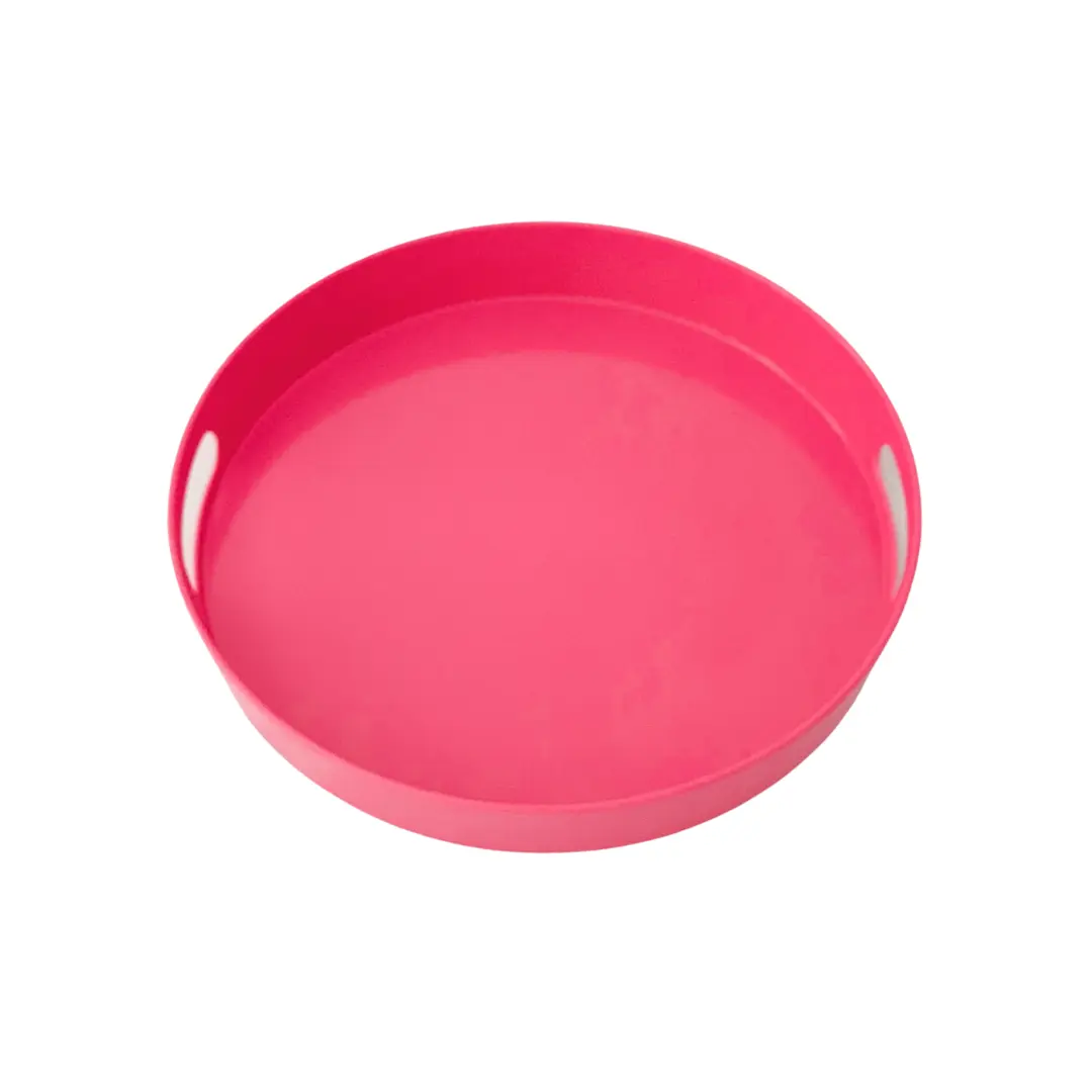 Hot Pink Party Serving Tray | Modern Decorative Melamine Tray with Handles