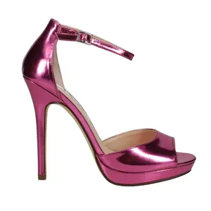 Nina Womens Famia Metallic Round Toe Platform Stiletto Pumps Dress Sandals High Heel 3" & Up - Pink