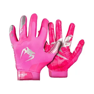 Venum Elite Football Gloves - Neon Pink/Silver