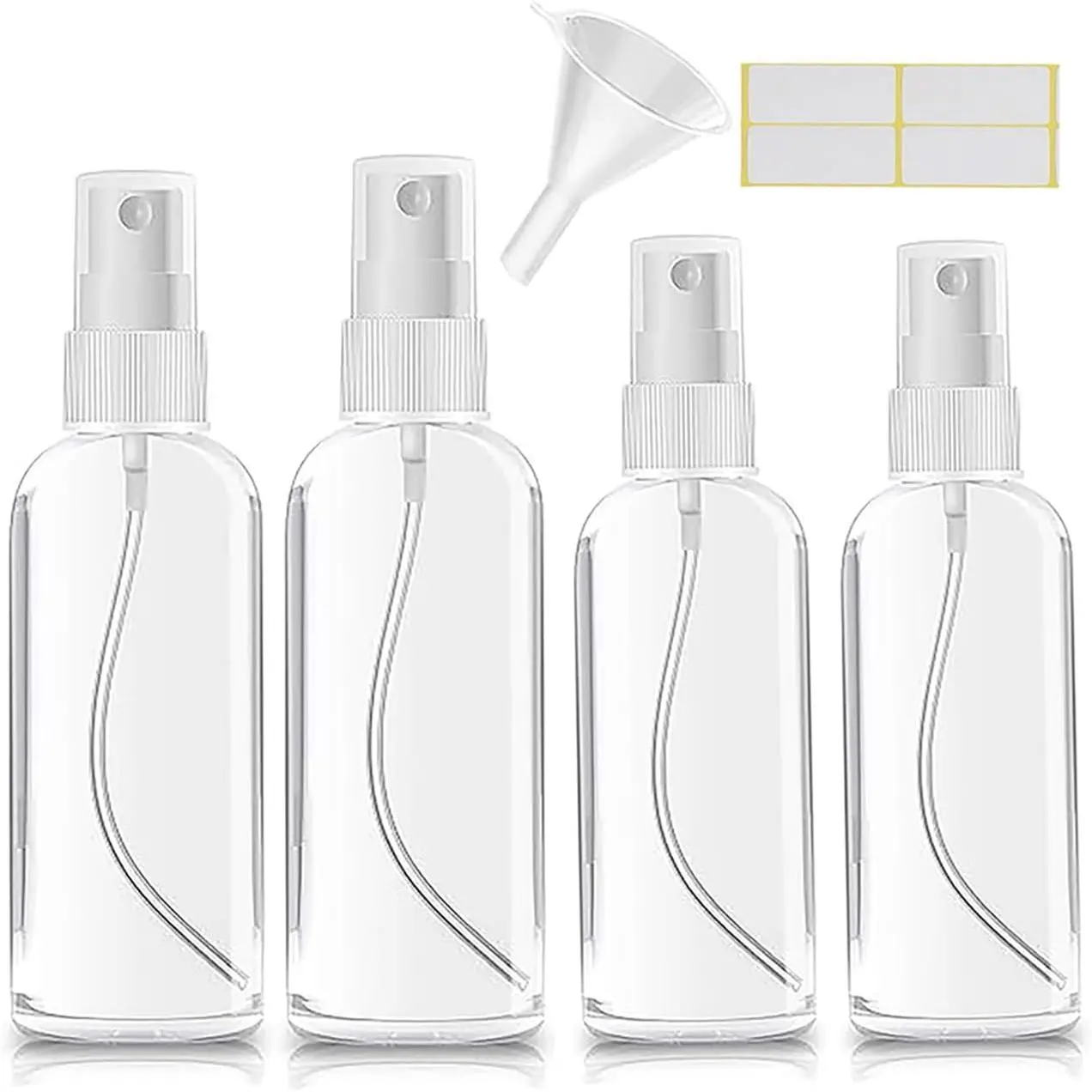 Small Spray Bottle, Clear Empty Mini Travel Plastic Bottle.  spray bottles for perfumes and . 2 * 1oz, 2 * 1.7oz. (4 Pack)