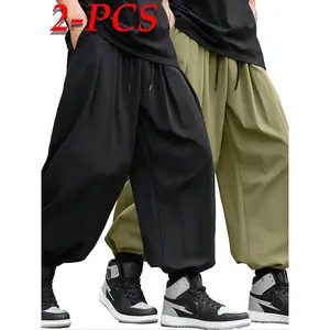 Men's ultra loose casual running pants 2-piece set, European lantern pants, suitable for daily wear, loose fitRAIMENTRY