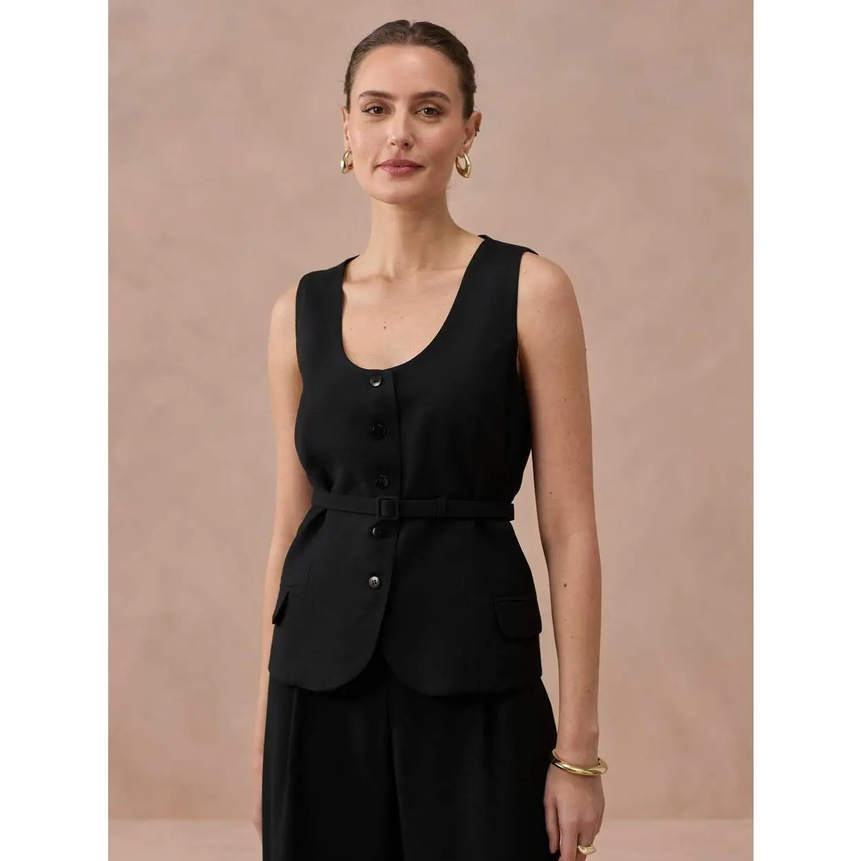 Belted Longline Vest