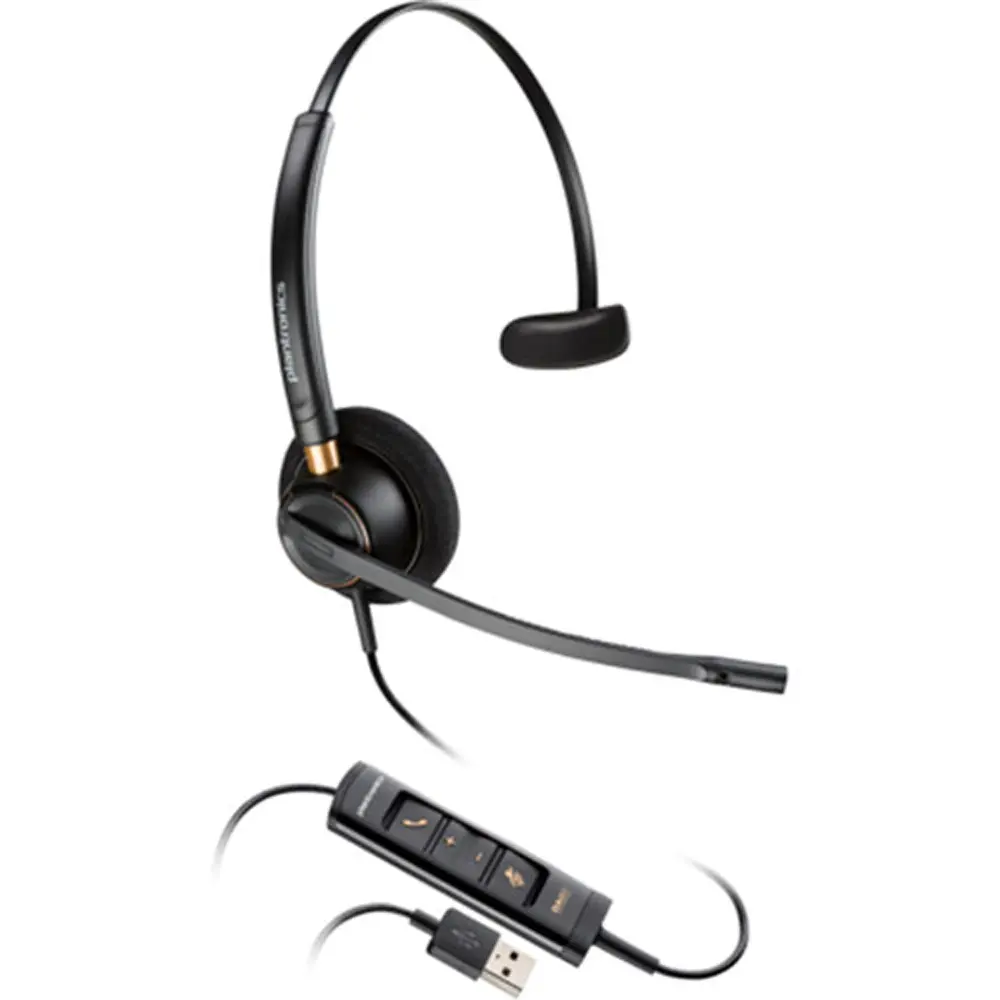 Poly EncorePro 515 Monoaural Headphone - USB-A Connectivity, Electronic Accessory for Call Center, Home/Office Use, Single Unit