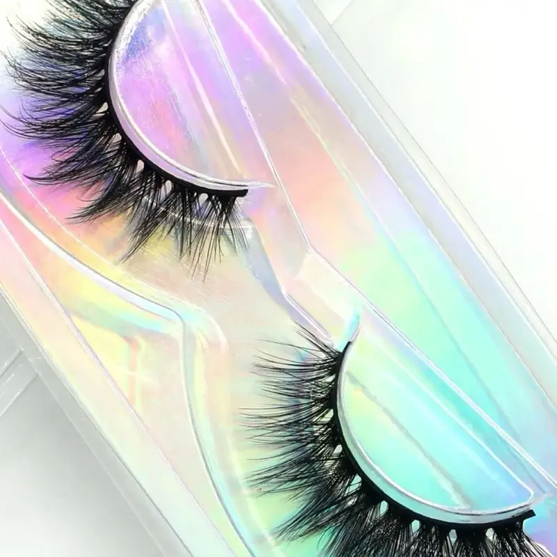 False Eyelashes D-Curl Faux Mink Lashes Fake Lashes Extensions Wispy Lash Soft Russian Strip Eyelashes Pack, 14 Pairs
