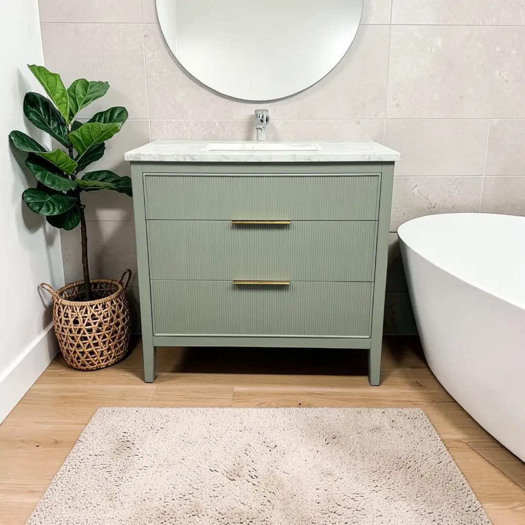 Ebern Designs Bilroy Single Bathroom Vanity with Engineered Stone Top