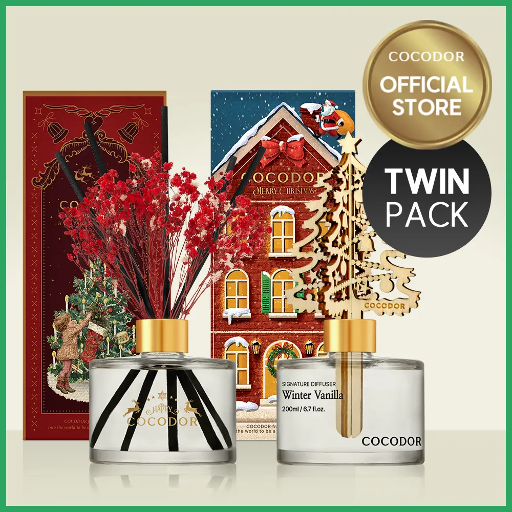 [TWIN PACK] COCODOR Christmas Reed Diffuser/ 6.7oz / Scent Fragrance Oil Diffuser for Bedroom Bathroom Home Decor for Xmas & Festive Winter