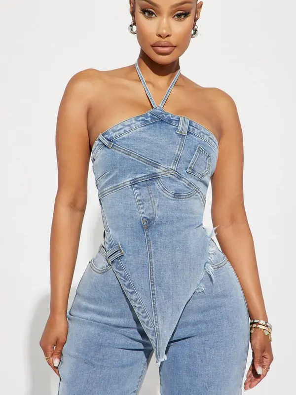 Next Level Denim Pant Set - Light Wash - TikTok Shop