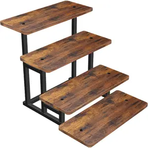 Cupcake Stand for 50 Cupcakes, 4 Tier Wooden Risers Display Stands Stepped Dessert Table Display Set with Frame Tiered Tray Stand Serving Trays for Farmers Market Display