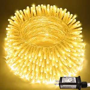 DKD 100 LED Warm White Christmas Lights Indoor String Light 8 Modes 33ft Connectable Fairy Twinkle Light for Home Garden Xmas Tree Decor Plug in