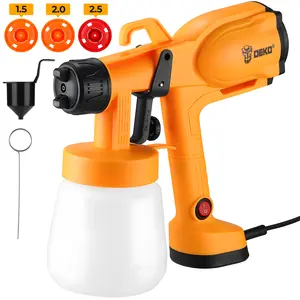 DEKO 800ml Corded Electric Spray Gun With 3 Nozzles, 3 Spray Modes, Portable 3.5A/400W High-Pressure Paint Sprayer For Furniture, Metal, Walls, Cars, DIY, Garden