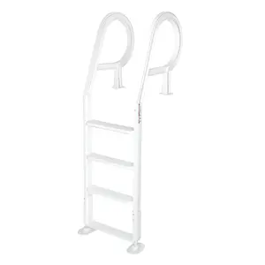 XtremepowerUS Adjustable Swimming Pool Ladder 4-Step for Entry Exit Ladder Extra Strong Construction Extra High Safety Rails Durable Design - Swimmingpool Adjustable Four-Step Pool Ladder