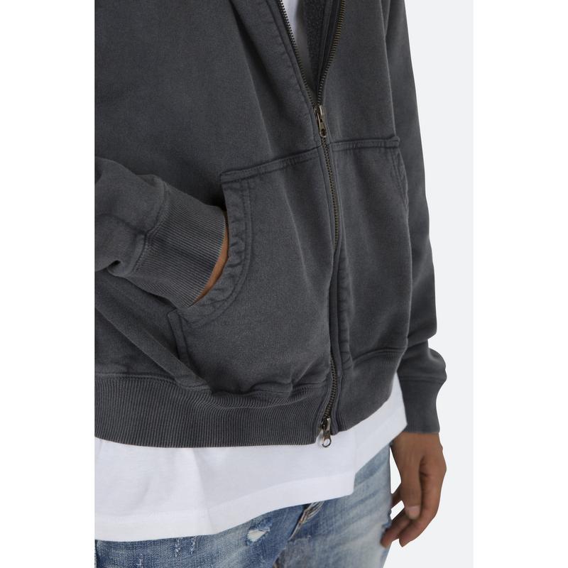 mnml Basic Zip Up Hoodie - Vintage Black